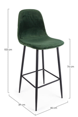 Sgabello da bar Irelia per interno, Struttura In Acciaio Cromato, 49 x 52 x 79,5/100 cm