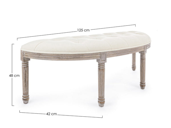Panca "Tilde" per interno, con Struttura In Legno Di Betulla E Rubberwood, da 125x42x48h cm
