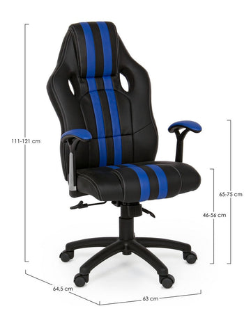 Poltrona "Spider" da gaming ed ufficio ergonomica, con braccioli, schienale reclinabile e ruote