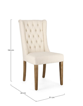 Sedia "Columbia" con struttura in legno di quercia, per arredo interno 51 x 63 x h 104 cm