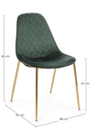 Sedia Terry con gambe in tubolare di acciaio con cromatura dorata, per arredo interno 48 x 55 x h 85 cm