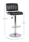 Sgabello da bar Barclay per interno, Struttura In Acciaio Cromato, 46 x 52 x 88,5/109,5 cm