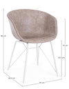 Sedia Warhol con gambe in acciaio verniciato a polvere epossidica, per arredo interno 59 x 54,5 x h 80 cm