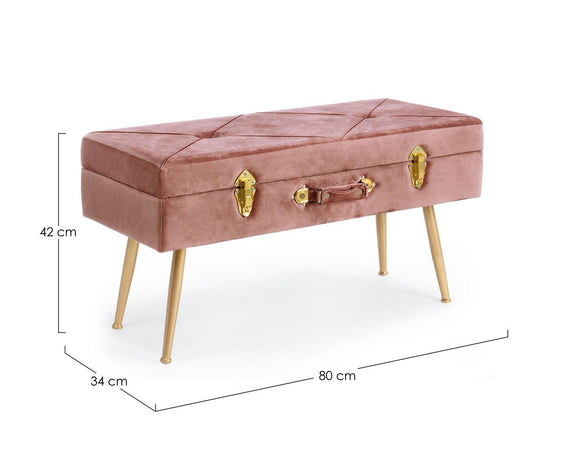 Panca Contenitore "Polina" per interno, con Struttura In Mdf, da 80x34x42h cm