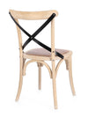 Sedia Cross Metal con struttura in legno di olmo da 50,5 x 52 x h 87 cm