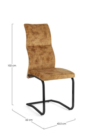 Sedia "Thelma" con struttura in acciaio, per arredo interno 43,5 x 62 x h 102 cm