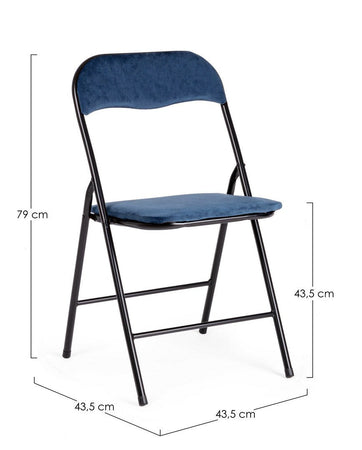 Sedia "Amal" con struttura in tubolare di acciaio verniciato a polvere ø19 mm, per arredo interno 43,5 x 43,5 x h 79 cm