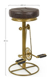 Sgabello da bar Cycle per interno, Struttura In Acciaio Con Finitura Oro, 42 x 42 x 80 cm