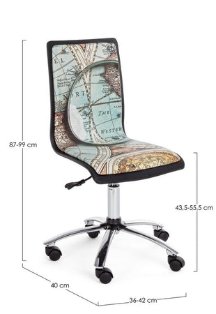 Sedia da ufficio girevole con ruote "Young" per scrivania cameretta bambini