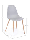 Sedia Mandy con gambe in acciaio verniciate effetto legno naturale, per arredo interno 53 x 46 x h 82 cm