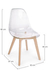 Sedia Easy con seduta e schienale in policarbonato, per arredo interno 52 x 47 x h 82 cm