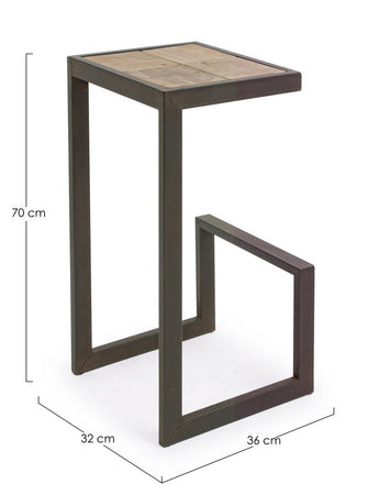 Sgabello da bar Blocks per interno, Struttura In Acciaio, 36 x 32 x 70 cm
