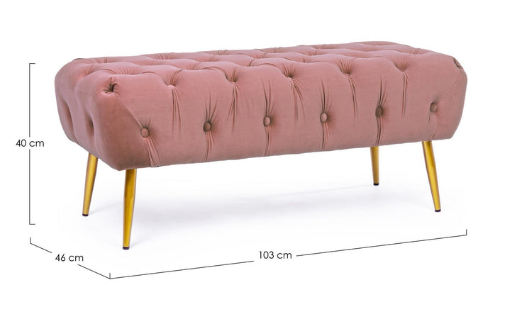 Panca "Giacinta" per interno, con Struttura In Mdf E Compensato, da 103x46x40h cm