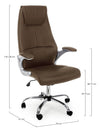 Poltrona Camberra da ufficio ergonomica con braccioli, altezza regolabile
