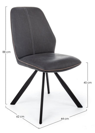 Sedia "Maxwell" con struttura in compensato, per arredo interno 44 x 62 x h 88 cm