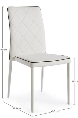 Sedia "Achille" con struttura in acciaio, per arredo interno 43,5 x 53,5 x h 92 cm