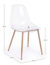 Sedia Mandy con gambe in acciaio verniciate effetto legno naturale, per arredo interno 53 x 46 x h 82 cm