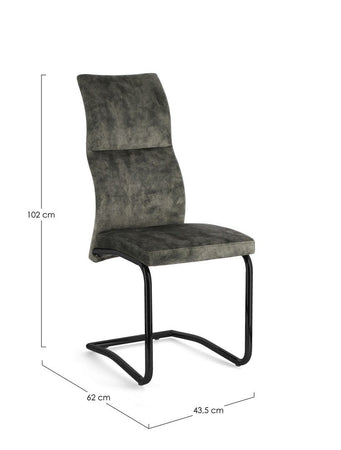 Sedia "Thelma" con struttura in acciaio, per arredo interno 43,5 x 62 x h 102 cm
