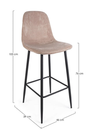 Sgabello da bar Irelia per interno, Struttura In Acciaio Cromato, 49 x 52 x 79,5/100 cm