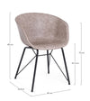 Sedia Warhol con gambe in acciaio verniciato a polvere epossidica, per arredo interno 59 x 54,5 x h 80 cm
