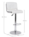 Sgabello da bar Barclay per interno, Struttura In Acciaio Cromato, 46 x 52 x 88,5/109,5 cm