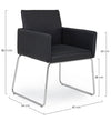 Sedia Sixty Text con struttura in acciaio e compensato, per arredo interno con braccioli, 60 x 54 x h 80,5 cm