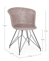 Sedia Loft con gambe in acciaio verniciato a polvere epossidica, per arredo interno 56 x 54 x h 76 cm
