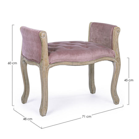 Panca Singola "Diva" per interno, con Struttura In Rubber Wood, da 71x48x60h cm