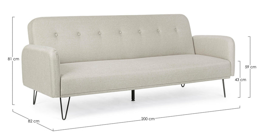 Divano letto "Bridjet" per interno con struttura in legno di eucalipto, 200 x 82 x 81 cm