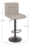 Sgabello da bar Greyson per interno, Struttura E Base Grigio Opaco In Acciaio Verniciato A Polvere (Poliestere), 42 x 51 x 92/113 cm