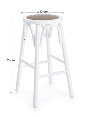 Sgabello da bar Circle per interno, Struttura In Legno Di Olmo, 40 x  x 40 x 73 cm
