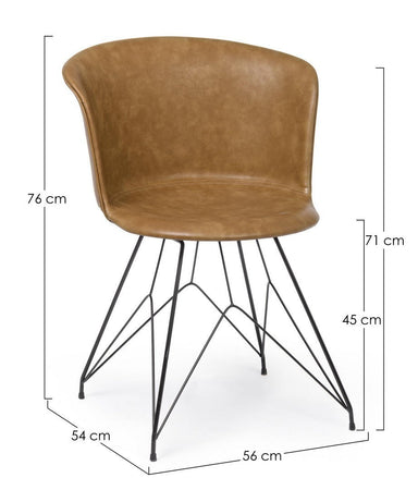 Sedia "Loft" con gambe in acciaio verniciato a polvere epossidica, per arredo interno 56 x 54 x h 76 cm