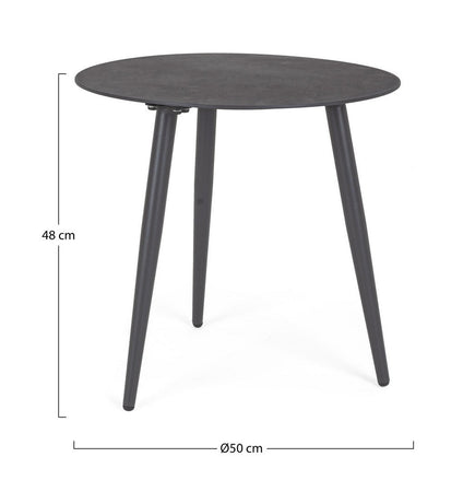 Tavolino ovale "Ridley" con struttura in alluminio per esterno e giardino, resistente