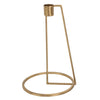 Porta candela natalizio, con base di appoggio, color oro, in metallo, da 21 cm
