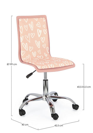 Sedia da ufficio girevole con ruote "Young" per scrivania cameretta bambini