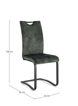 Sedia "Kenneth" con gambe in acciaio verniciato a polvere epossidica, per arredo interno 42 x 56 x h 102 cm