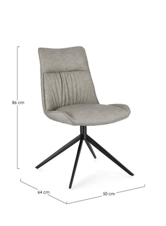 Sedia "Jordan" con gambe in acciaio verniciato a polvere epossidica, per arredo interno 50 x 64 x h 86 cm