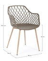Sedia Optik con gambe in acciaio verniciate, per arredo interno 58 x 54 x h 85,5 cm