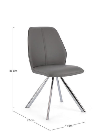 Sedia "Maxwell" con struttura in compensato, per arredo interno 44 x 62 x h 88 cm