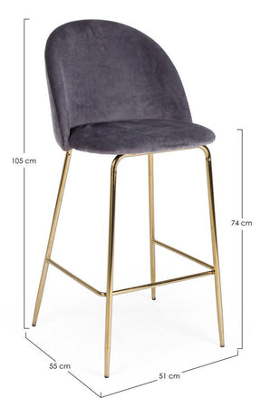 Sgabello da bar Carry per interno, Struttura In Acciaio E Compensato, 38 x  x 38 x 75 cm