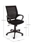 Sedia Marion da ufficio ergonomica con braccioli, altezza regolabile, ruote