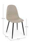 Sedia Amanda con struttura in acciaio e compensato, per arredo interno 45 x 54 x h 87 cm