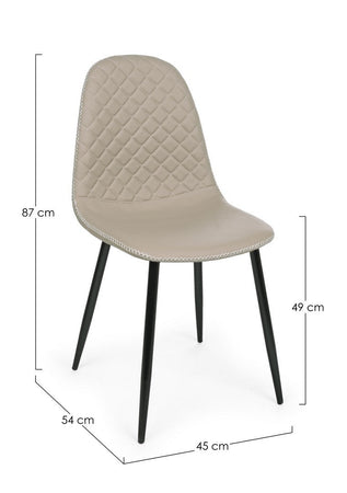 Sedia "Amanda" con struttura in acciaio e compensato, per arredo interno 45 x 54 x h 87 cm
