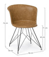 Sedia Loft con gambe in acciaio verniciato a polvere epossidica, per arredo interno 56 x 54 x h 76 cm