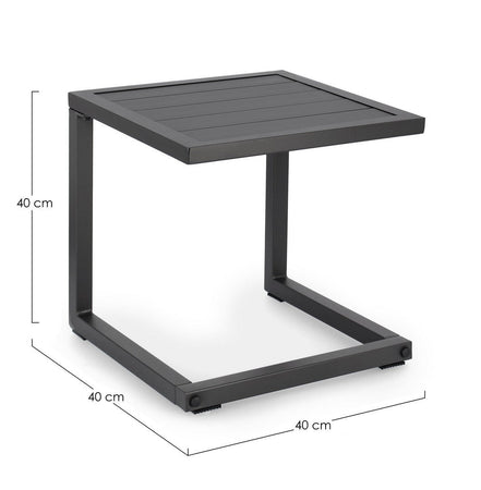 Tavolino da caffe "Hilde" per lettino da esterno e giardino 40 cm in alluminio