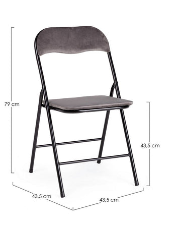 Sedia "Amal" con struttura in tubolare di acciaio verniciato a polvere ø19 mm, per arredo interno 43,5 x 43,5 x h 79 cm