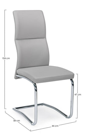 Sedia "Thelma" con struttura in acciaio, per arredo interno 43,5 x 62 x h 102 cm
