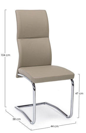 Sedia "Thelma" con struttura in acciaio, per arredo interno 43,5 x 62 x h 102 cm