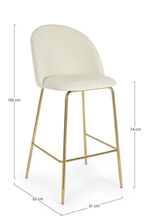 Sgabello da bar Carry per interno, Struttura In Acciaio E Compensato, 38 x  x 38 x 75 cm