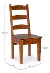 Sedia Chateaux con legno d'acacia indiano massiccio, per arredo interno 45 x 45 x h 105 cm